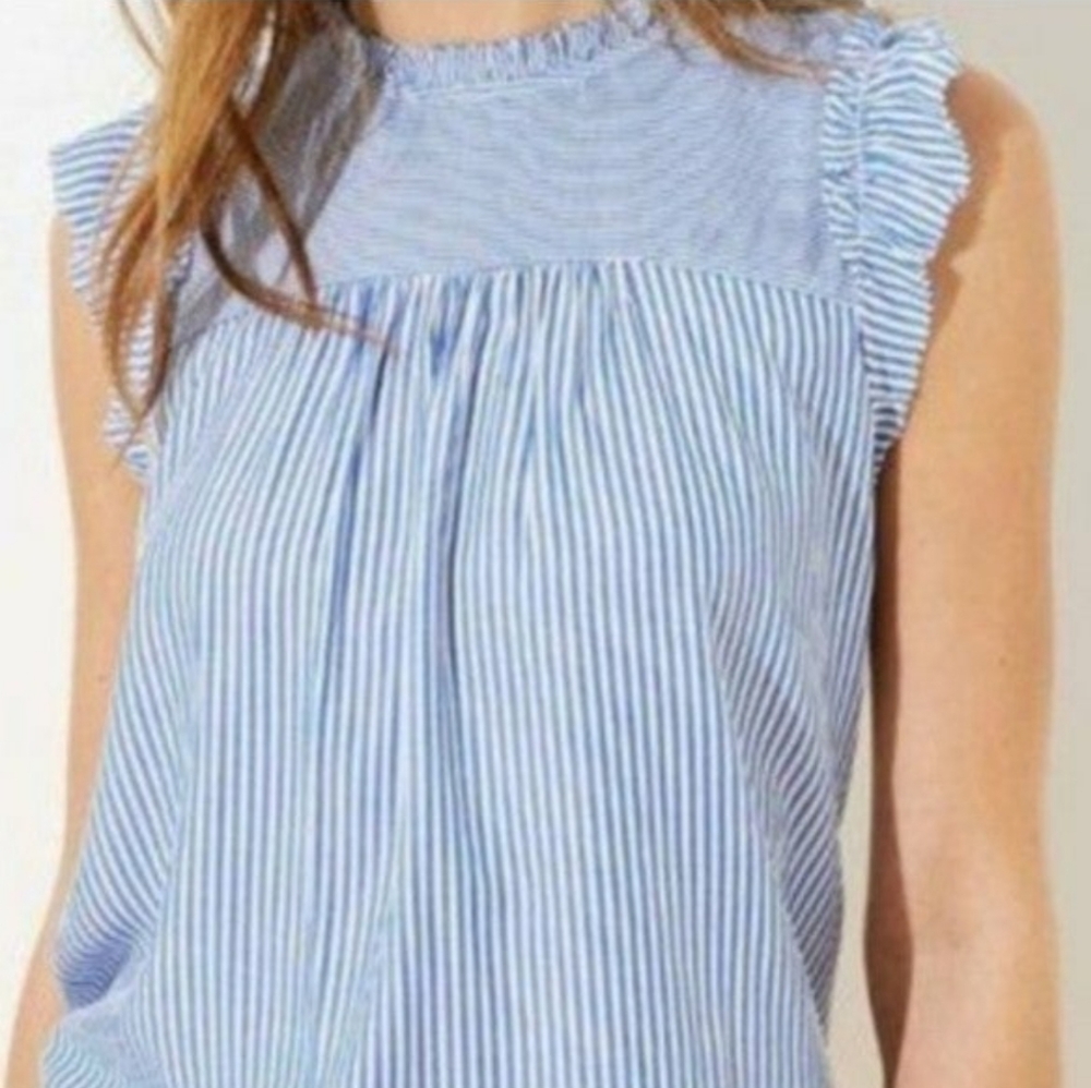 Loft Sleeveless Pinstripe Blouse
